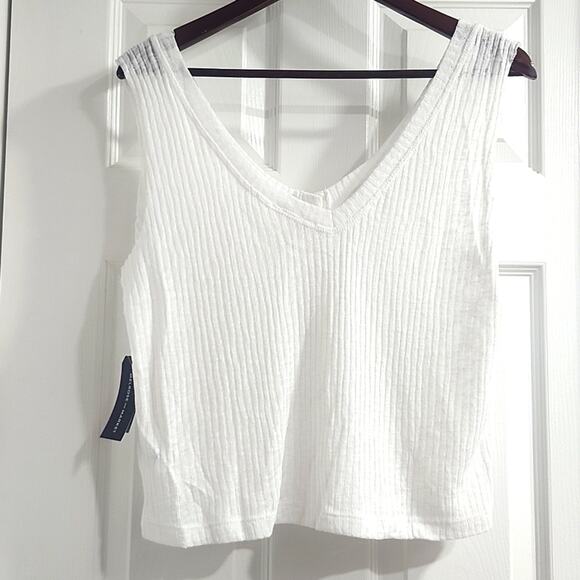 ❤️NWT❤️ Melrose and Market White Ribbed Button-Front Tank Top - Picture 8 of 9